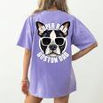 Boston Terrier Dad Father’s Day Dog Dad Men’s Women's Comfort Colors T-Shirt Back Print Violet