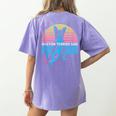 Boston Terrier Dad Retro Women's Comfort Colors T-Shirt Back Print Violet