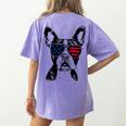Boston Terrier Dog 4th July America USA Flag Men Women Kids Women's Comfort Colors T-Shirt Back Print Violet