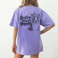 Boston Terrier Dog Bostie Mom Idea For Women Women's Comfort Colors T-Shirt Back Print Violet