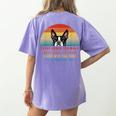 Boston Terrier Dog Every Snack You Make Every Meal You Bake Men Women Women's Comfort Colors T-Shirt Back Print Violet