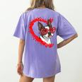 Boston Terrier Dog Mom Dad Valentine’s Day Pet Lover For Men Women Kids Women's Comfort Colors T-Shirt Back Print Violet