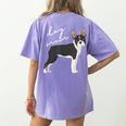 Boston Terrier Dog Mom Woman Women Women's Comfort Colors T-Shirt Back Print Violet