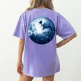 Boston Terrier Dog Moon Dog Mom Dad Women Men Dog Lovers Women's Comfort Colors T-Shirt Back Print Violet