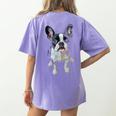Boston Terrier Dog Motif Pet Art Boston Terrier Men Women Kids Women's Comfort Colors T-Shirt Back Print Violet