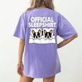 Boston Terrier Dog Official Sleep Pajamas Nightgown Women's Comfort Colors T-Shirt Back Print Violet