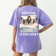 Boston Terrier Dog Official Sleepshirt Pajamas Nightgown Men Women Girls Kids Women's Comfort Colors T-Shirt Back Print Violet