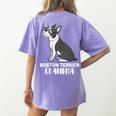 Boston Terrier Dog Owner Grandma Women's Comfort Colors T-Shirt Back Print Violet