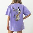 Boston Terrier Dog Graphic Pet Art Boston Terrier For Men Women Kids Women's Comfort Colors T-Shirt Back Print Violet