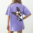 Boston Terrier Dog From Side Boston Bull Women's Comfort Colors T-Shirt Back Print Violet
