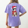 Boston Terrier Dog Ugly Christmas Dog Xmas For Men Women Kids Women's Comfort Colors T-Shirt Back Print Violet