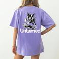 Boston Terrier Dog Untamed For Men Women Women's Comfort Colors T-Shirt Back Print Violet