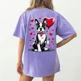 Boston Terrier Dog Valentine's Day Dog Owner Valentine Women's Comfort Colors T-Shirt Back Print Violet