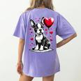 Boston Terrier Dog Valentine's Day Dog Owner Women's Comfort Colors T-Shirt Back Print Violet