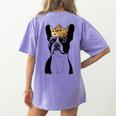 Boston Terrier Dog Wearing Crown For Men Women Girls Kids Women's Comfort Colors T-Shirt Back Print Violet