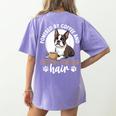 Boston Terrier Dog Women's Comfort Colors T-Shirt Back Print Violet