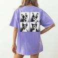 Boston Terrier Dogs With Sunglasses Photo Pets Meme Women's Comfort Colors T-Shirt Back Print Violet