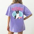 Boston Terrier Grandma Bostie Dog Owner Boston Terrier Men Women Women's Comfort Colors T-Shirt Back Print Violet