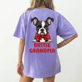 Boston Terrier Grandma Dog Lovers Puppy Bostie Owner Women's Comfort Colors T-Shirt Back Print Violet
