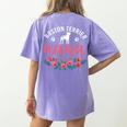 Boston Terrier Grandma Nana Dog Lover Christmas Women's Comfort Colors T-Shirt Back Print Violet