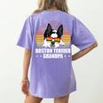 Boston Terrier Grandpa Dog Owner Boston Terrier Women's Comfort Colors T-Shirt Back Print Violet
