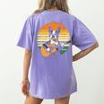 Boston Terrier Guitar Retro Women's Comfort Colors T-Shirt Back Print Violet