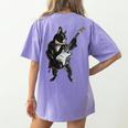 Boston Terrier Guitar Women's Comfort Colors T-Shirt Back Print Violet