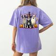 Boston Terrier Halloween Costume Mummy Witch Ghost Dog Lover For Men Women Kids Women's Comfort Colors T-Shirt Back Print Violet