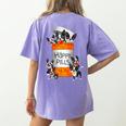 Boston Terrier Happy Pills T-Shirt Women's Comfort Colors T-Shirt Back Print Violet