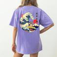 Boston Terrier Japanese Kanagawa Wave Surf Loyal Dog Men Women Kids Women's Comfort Colors T-Shirt Back Print Violet