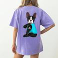 Boston Terrier I Love Mom Apparel Women's Comfort Colors T-Shirt Back Print Violet