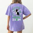 My Boston Terrier Is My Lucky Charm Paw Dog St Patrick's Day Women's Comfort Colors T-Shirt Back Print Violet