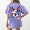 Boston Terrier Merica 4th Of July T Shirt Men Boys Dog Puppy Women's Comfort Colors T-Shirt Back Print Violet