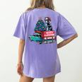 Boston Terrier Merry Christmas Tree Truck Santa Dog X-Mas Women's Comfort Colors T-Shirt Back Print Violet