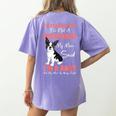 Boston Terrier Mom American Gentleman Dog Lover Mother's Day Women's Comfort Colors T-Shirt Back Print Violet