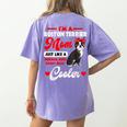 Boston Terrier Mom American Gentleman Dog Mother's Day Women's Comfort Colors T-Shirt Back Print Violet