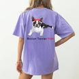 Boston Terrier Mom Bandana Boston Terrier Dog Women's Comfort Colors T-Shirt Back Print Violet