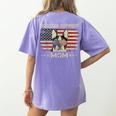 Boston Terrier Mom Dog Lovers American Flag 4th Of July Women's Comfort Colors T-Shirt Back Print Violet
