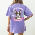 Boston Terrier Mom Mother's Day Women's Comfort Colors T-Shirt Back Print Violet