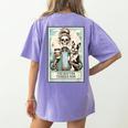 The Boston Terrier Mom Skeleton Spooky Season Halloween Women's Comfort Colors T-Shirt Back Print Violet