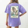 Boston Terrier Mom Skeleton Tarot Card Witch Vibes Dog Mom Women's Comfort Colors T-Shirt Back Print Violet