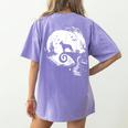 Boston Terrier And Moon Halloween Costume Dog Lover Women's Comfort Colors T-Shirt Back Print Violet