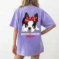 Boston Terrier Mum Dog Woman Idea Women's Comfort Colors T-Shirt Back Print Violet