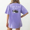 Boston Terrier Puppy Need More Sleep Pajama For Bedtime Women's Comfort Colors T-Shirt Back Print Violet