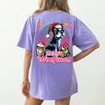 Boston Terrier Santa Claus Coffee Mug Merry Christmas Dogs Women's Comfort Colors T-Shirt Back Print Violet