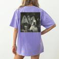 Boston Terrier Selfie With Ghosts Halloween Dog Lover Women's Comfort Colors T-Shirt Back Print Violet