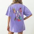 Boston Terrier Splash Women's Comfort Colors T-Shirt Back Print Violet
