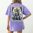 Boston Terrier Tarot Card Dog Women's Comfort Colors T-Shirt Back Print Violet