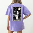 Boston Terrier Tarot Card Star With The Moon Men Women Kids Women's Comfort Colors T-Shirt Back Print Violet