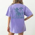 Boston Terrier UFO Cowboy Dog Dog Mom Dog Dad Alien Dog Women's Comfort Colors T-Shirt Back Print Violet